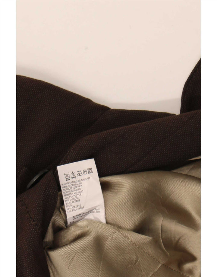 Marks & Spencer Veste blazer à 1 bouton pour femme UK 14 Marron moyen