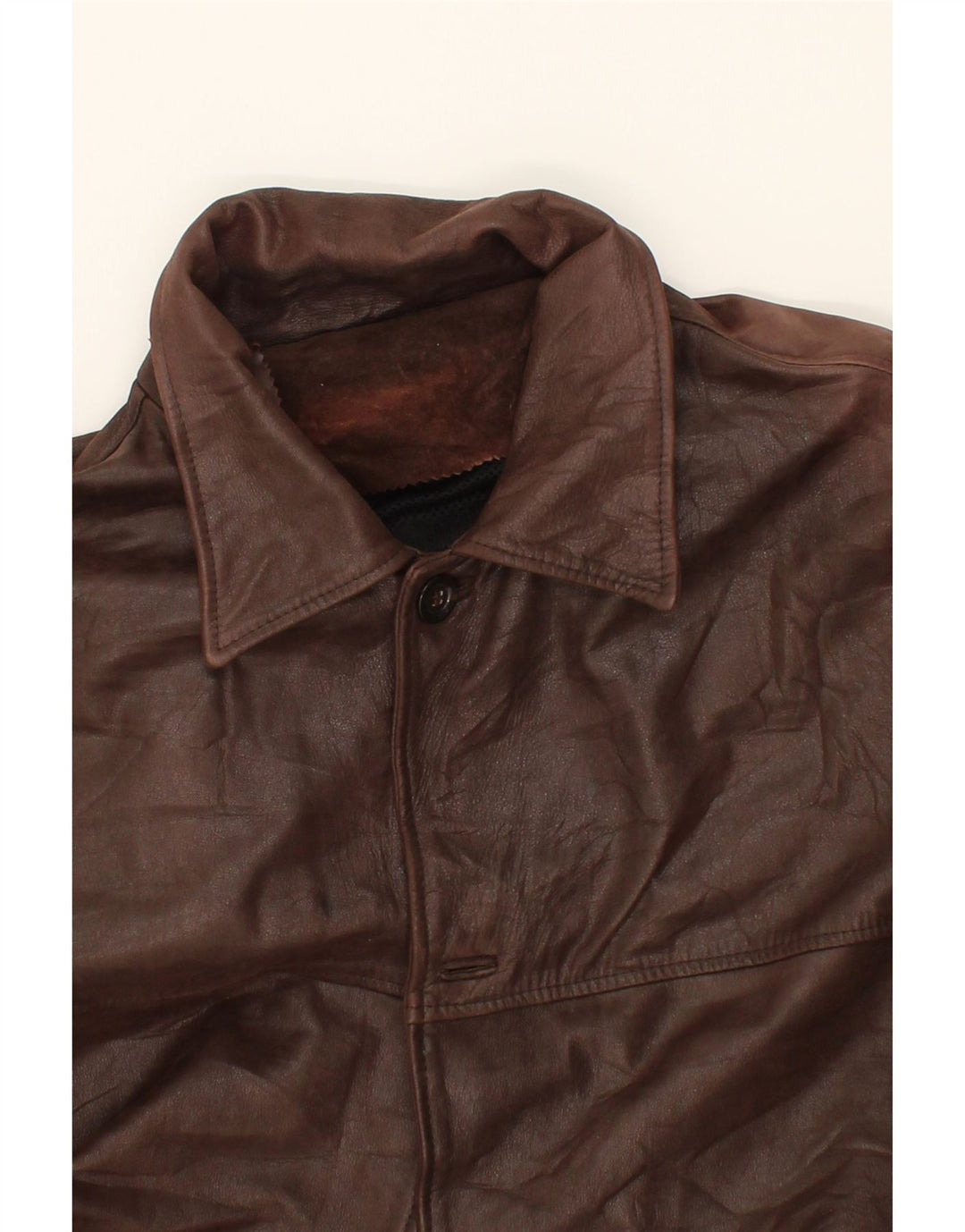 VINTAGE Manteau en Cuir Homme IT 58 4XL Cuir Marron