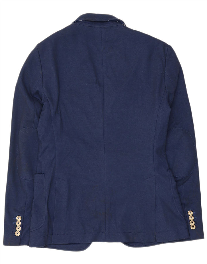 Zara Veste Blazer 2 Boutons Homme EU 46 Petit Bleu Marine Polyester