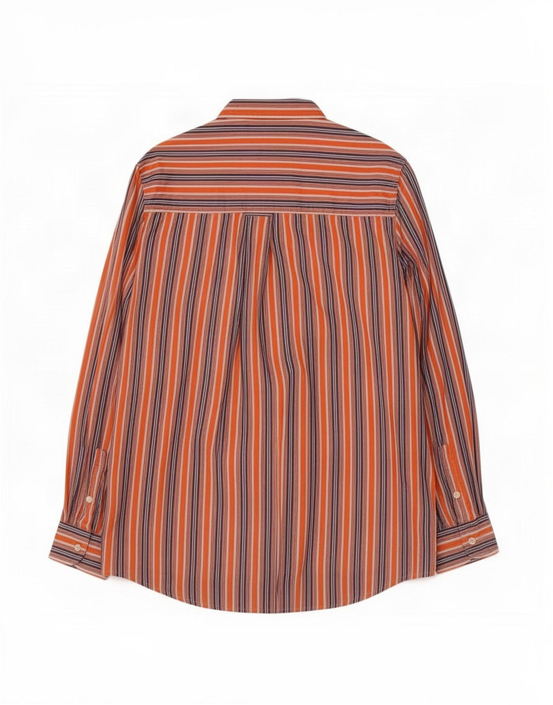 Chaps Chemise Easy Fit Homme Large Orange Rayé Coton