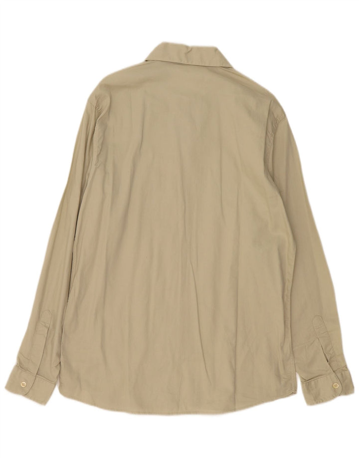 VINTAGE Chemise Homme Coton Beige Moyen