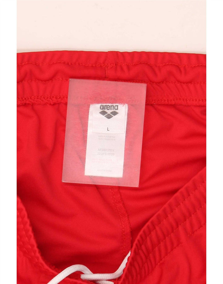 Arena Short de Sport Homme Large Rouge Colorblock Polyester