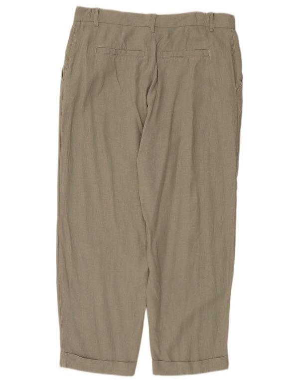 Zara Pantalon Chino Droit Femme EU 40 Medium W30 L27 Kaki