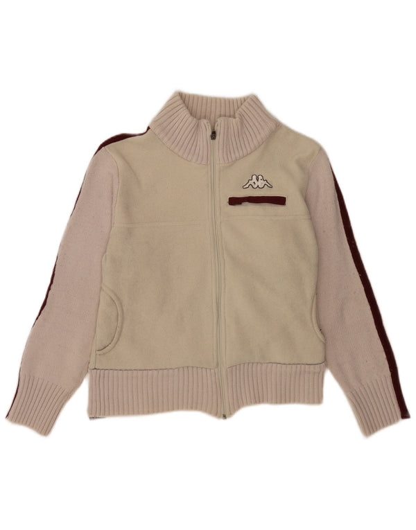 Kappa Veste polaire pour femme UK 10 Small Beige Colourblock Polyester Sports