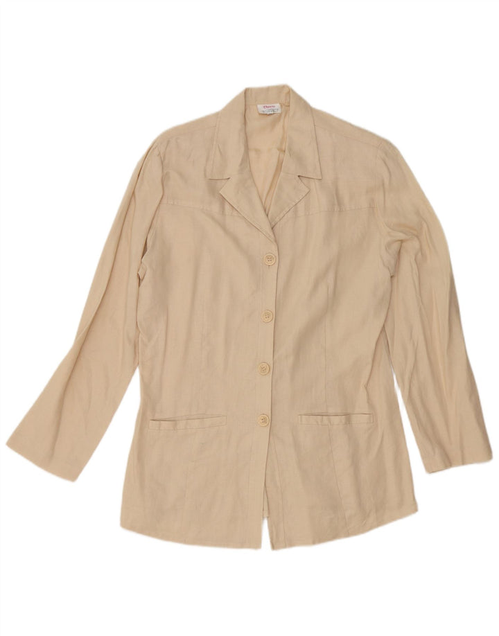 cherie Veste Blazer 4 Boutons Femme IT 42/44 Lin Beige Moyen