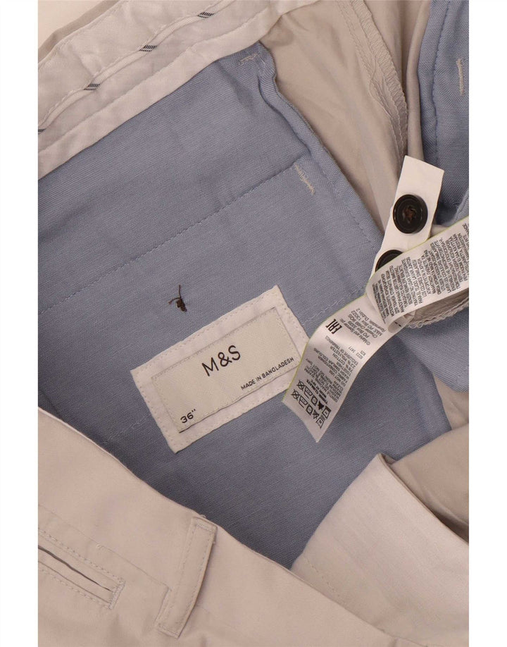 Marks & Spencer Short Chino Homme W36 Grand Gris Coton