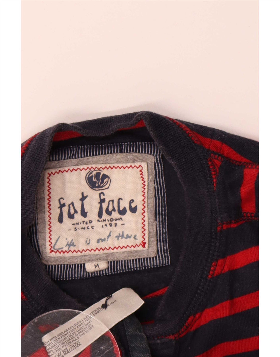 Fat Face Top Homme Manches Longues Rayé Rouge Moyen