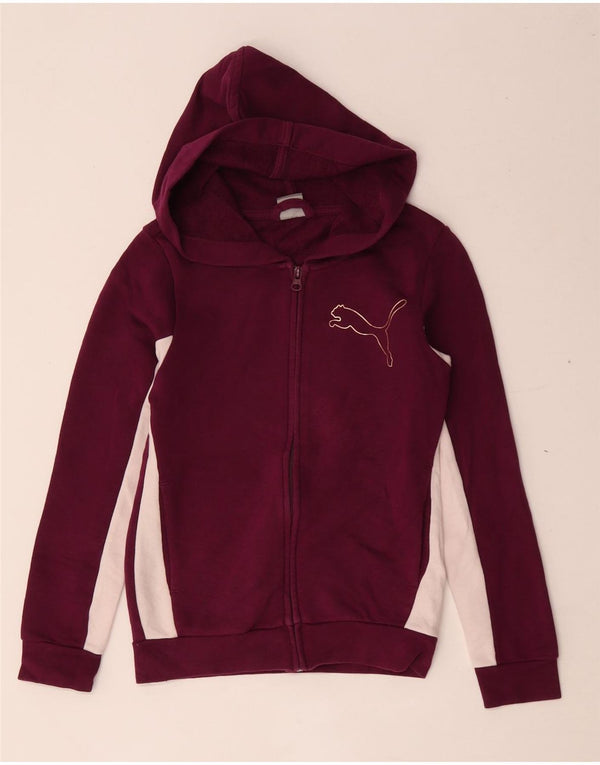 Puma Sweat à capuche graphique zippé fille 9-10 ans Bordeaux Colourblock