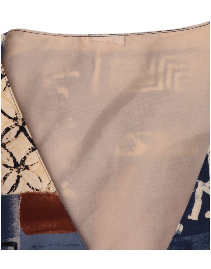 VINTAGE Gilet Femme UK 12 Moyen Multicolore Patchwork