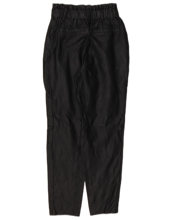 Lipsy Pantalon taille haute fuselé en simili cuir pour femme UK 6 XS W26 L25 Noir