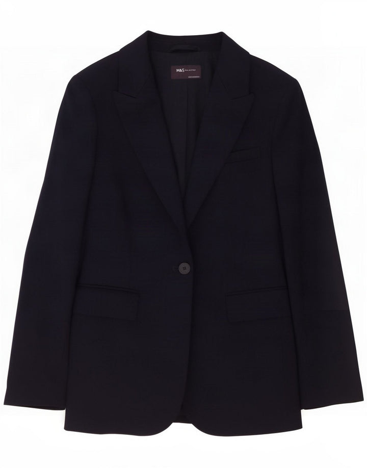 Marks & Spencer Veste blazer à 1 bouton pour femme UK 8 Small Bleu marine