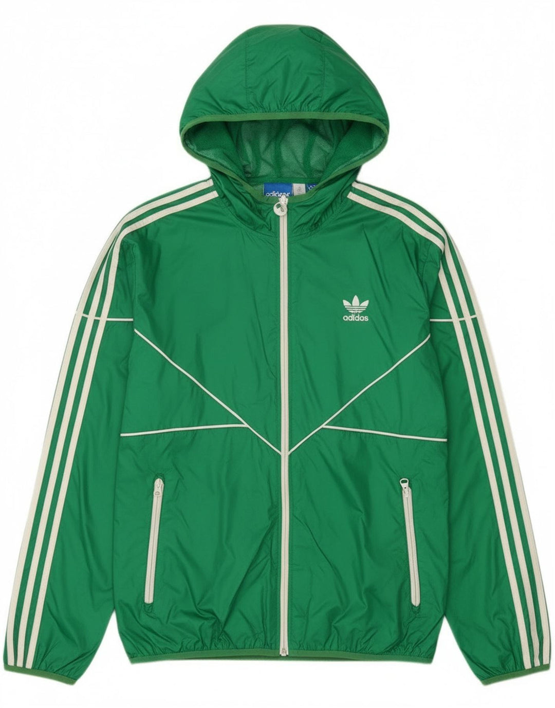 Adidas Veste de pluie à capuche pour homme UK 38 Nylon vert moyen