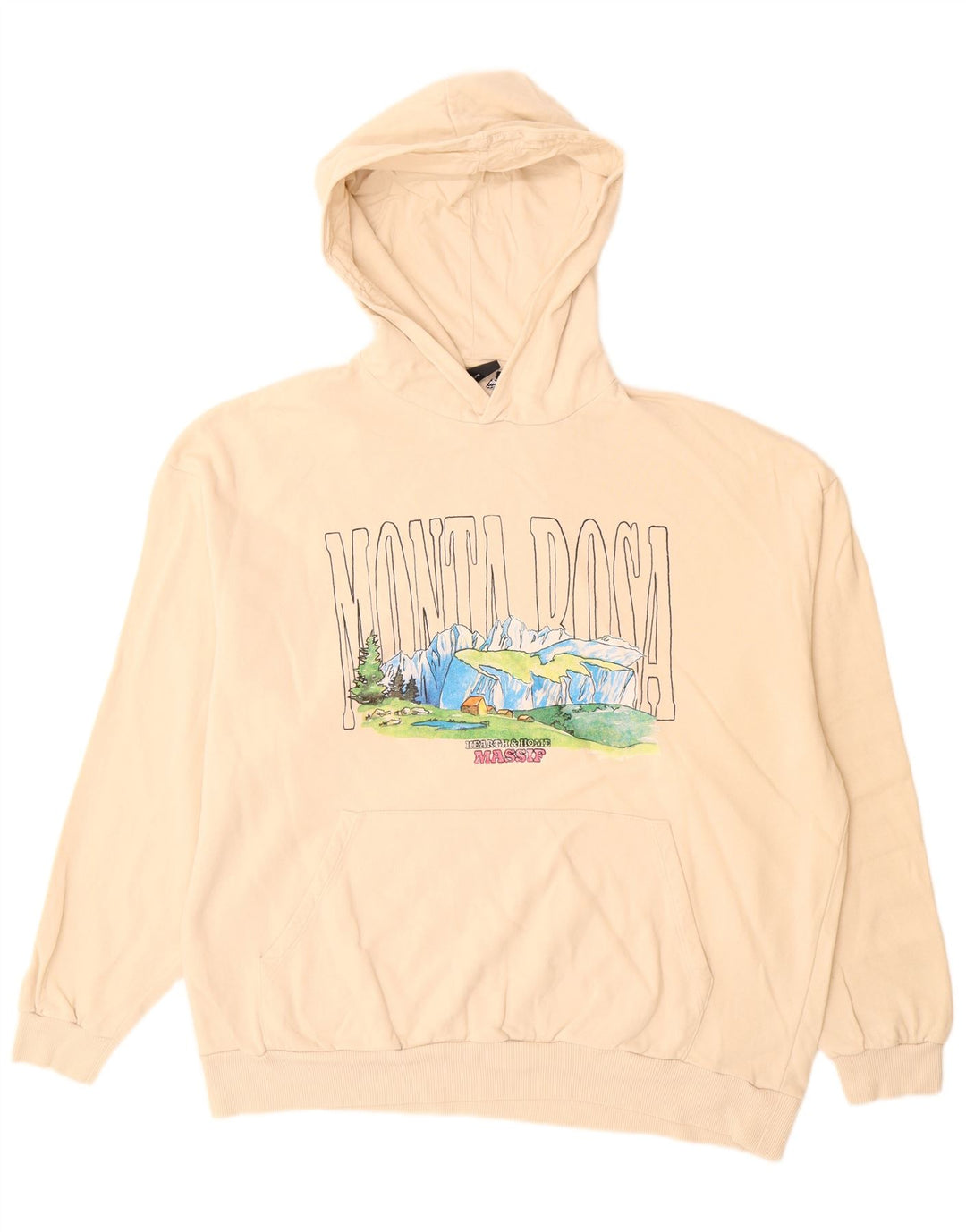 ASOS Homme - Pull à capuche graphique en coton - Beige - Large