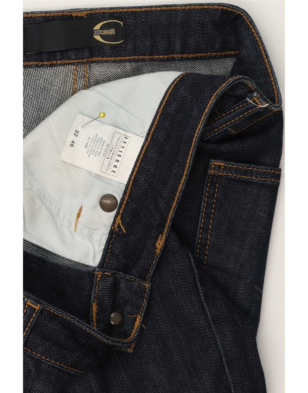 Just Cavalli Jean Bootcut Femme IT 46 Large W32 L30 Bleu Marine