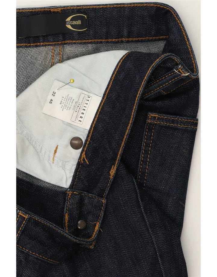 Just Cavalli Jean Bootcut Femme IT 46 Large W32 L30 Bleu Marine