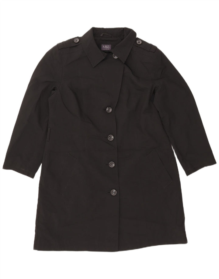 MARKS & SPENCER Trench-Coat Femme UK 44 Grand Noir Polyester