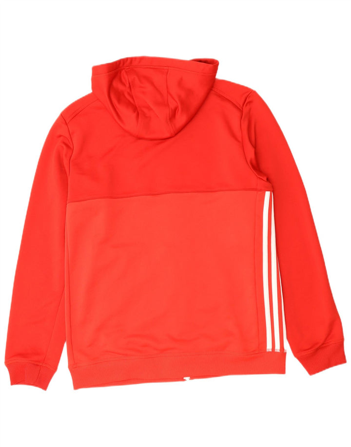 Adidas Pull à capuche zippé Climalite pour homme en polyester rouge moyen