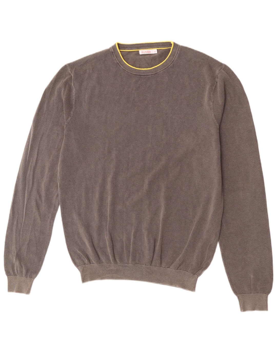 Sun68 Pull col rond pour homme XL en coton gris