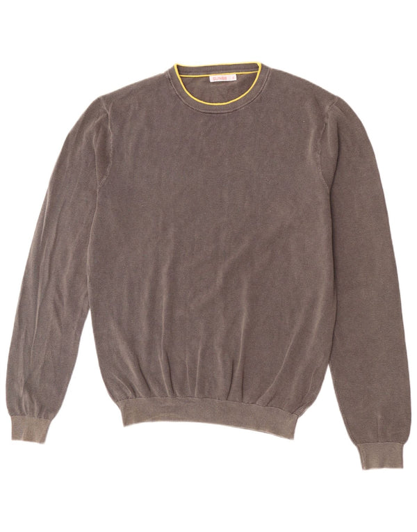 Sun68 Pull col rond pour homme XL en coton gris