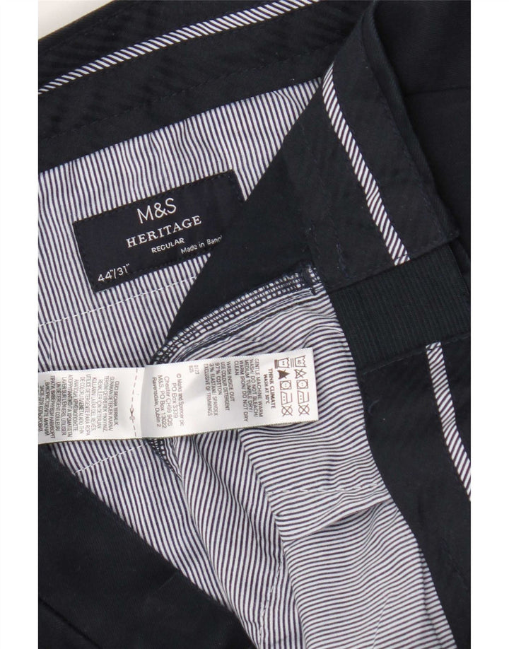 Marks & Spencer Pantalon Chino Heritage Regular Homme W44 L31 Bleu Marine