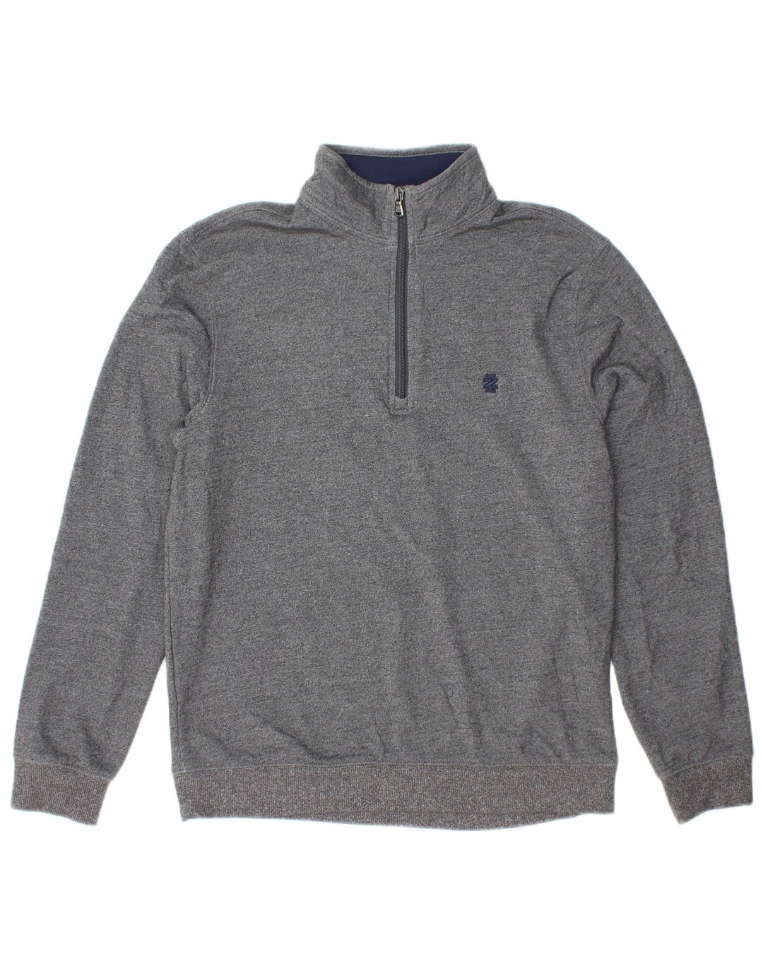 IZOD Sweat-Shirt Col Zippé Homme Petit Gris Polyester