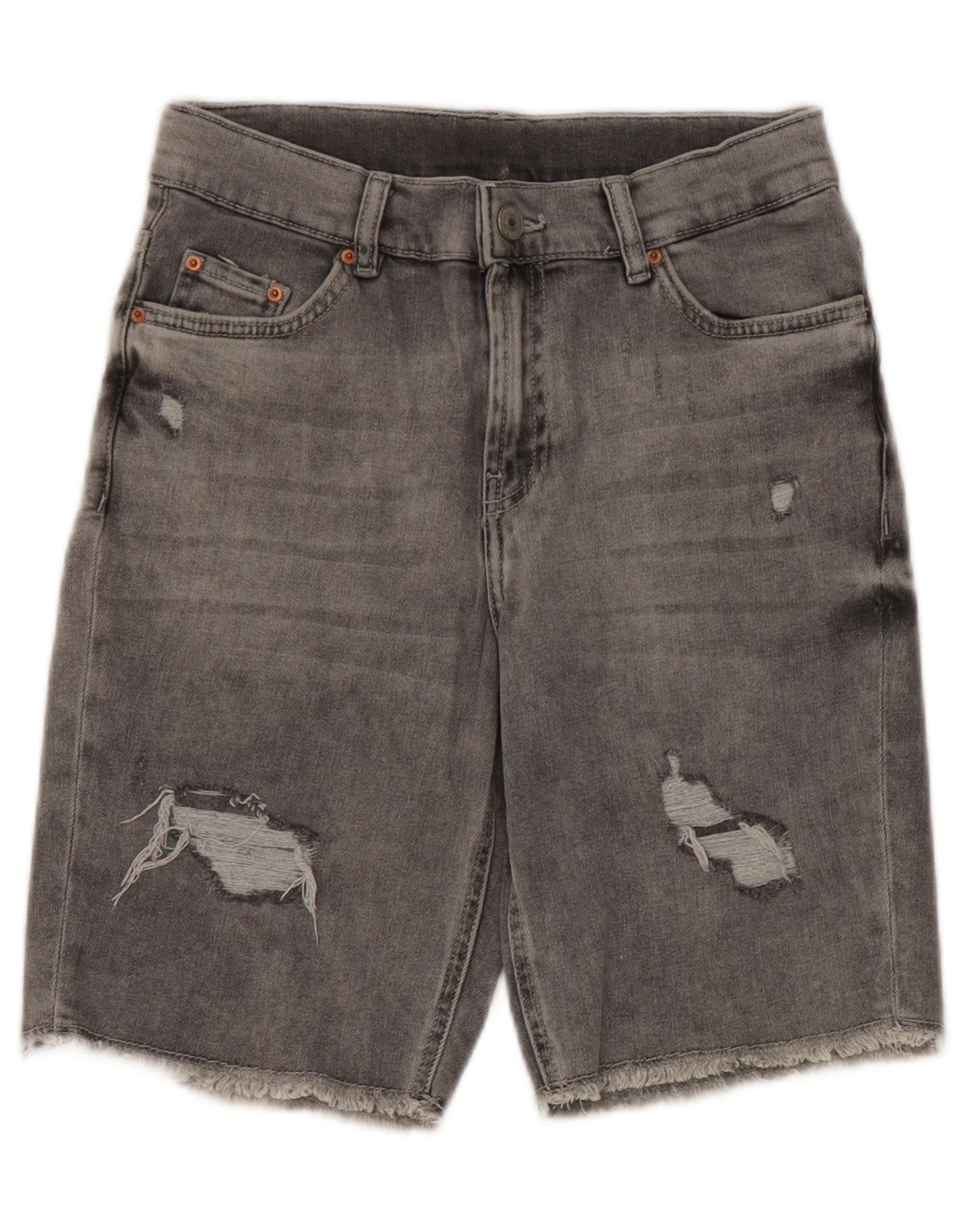 Zara Short en jean vieilli pour garçon 13-14 ans W26 Gris Polyester
