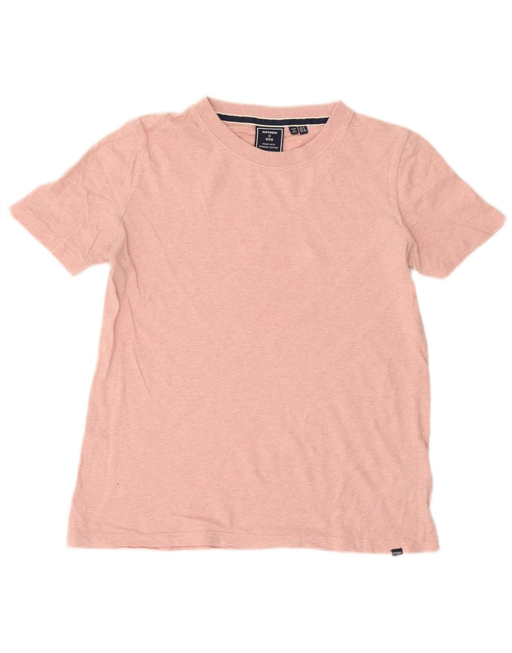 Superdry Femme T-Shirt Top UK 8 Petit Rose Coton