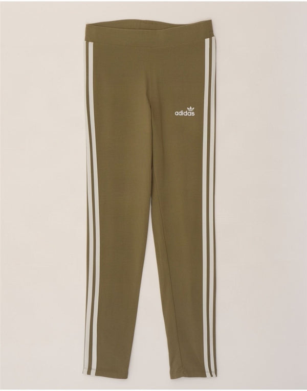 Adidas Leggings Femme UK 8 Petit Kaki Coton