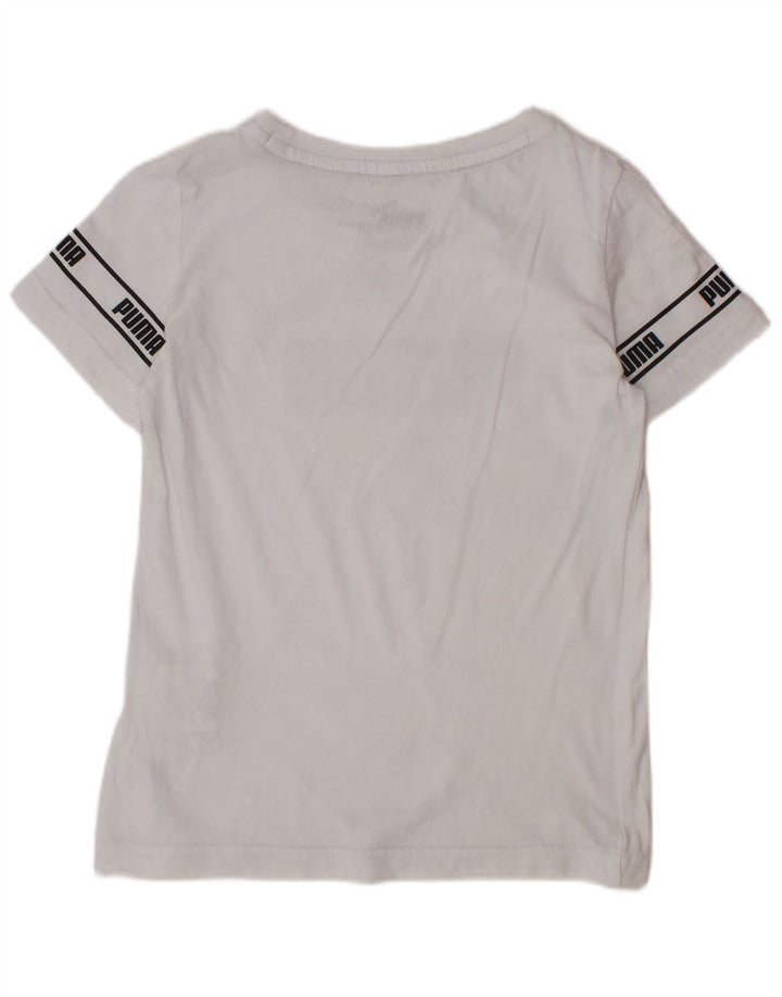 PUMA T-shirt graphique pour garçon 4-5 ans Blanc Coton