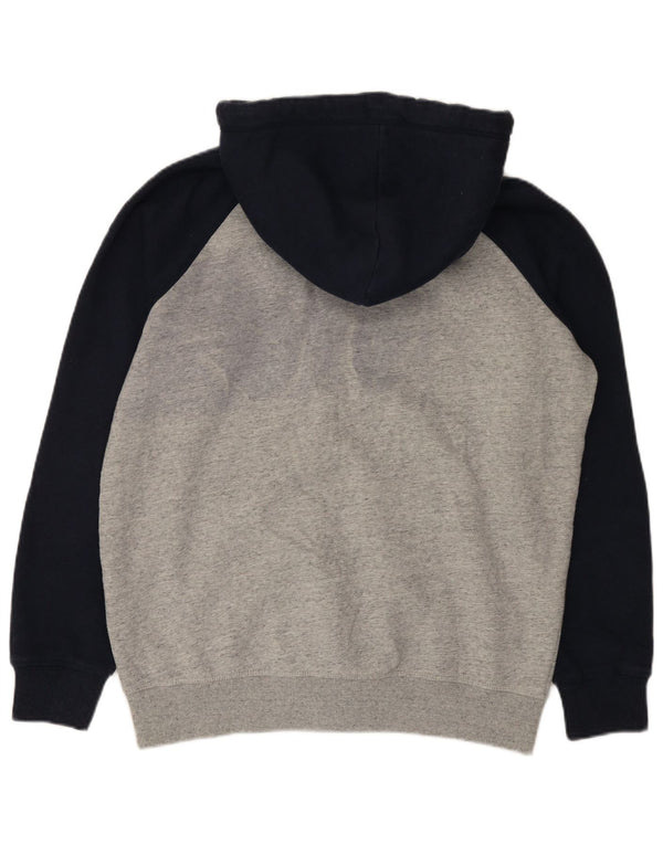 Superdry Pull à capuche zippé XL en coton color block gris pour homme