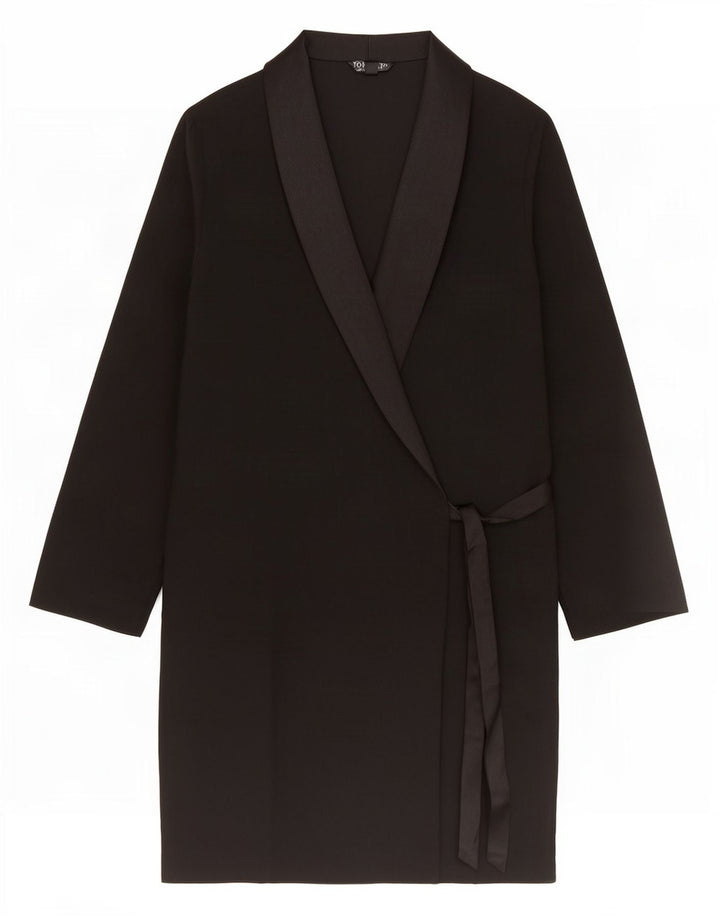 Topshop Robe portefeuille pour femme UK 8 Small Noir Polyester