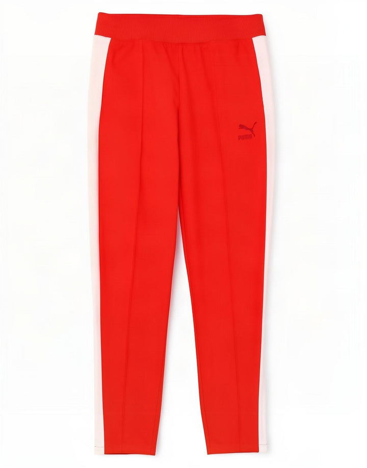 Puma Pantalon de survêtement pour femme UK 12 Polyester color block rouge moyen