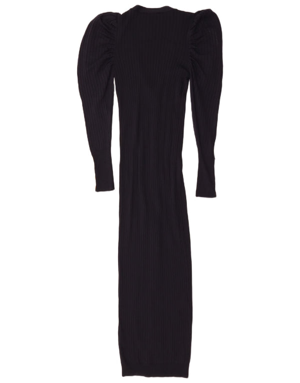 Zara Robe moulante en tricot pour femme UK 44 Large Bleu marine Viscose