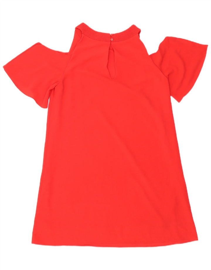 Zara Robe à épaules dénudées pour femme UK 10 Petit Rouge