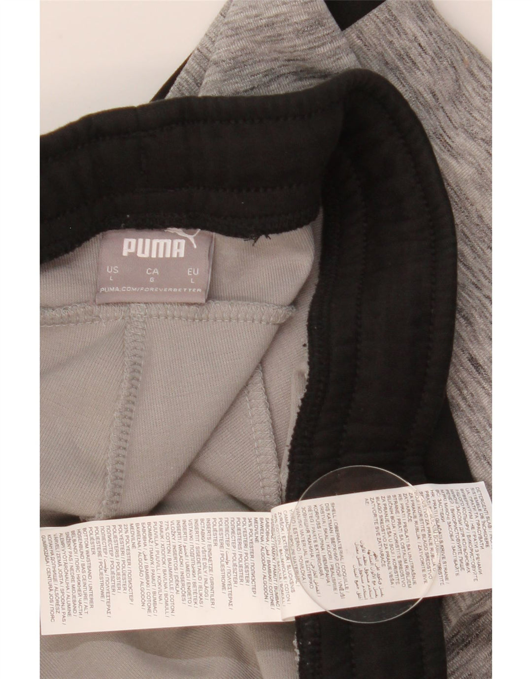 Puma Pantalon de Survêtement Homme Large Gris Colorblock Cotton