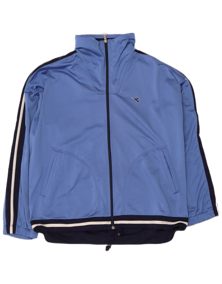 Diadora Veste de survêtement surdimensionnée pour femme UK 14 Large Bleu Colorblock