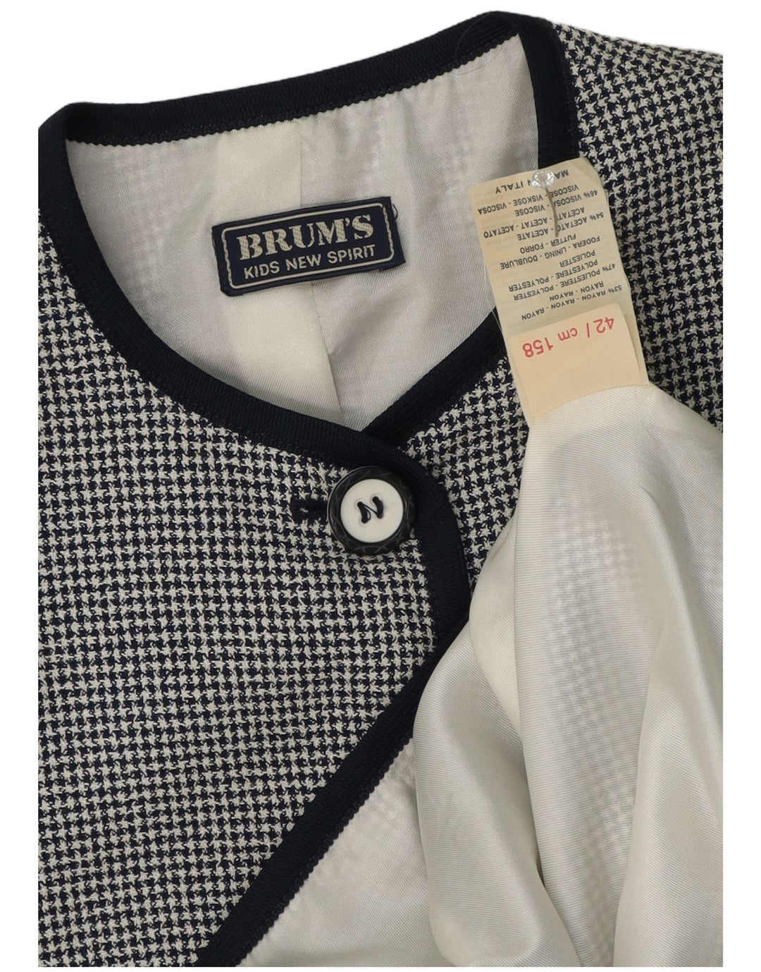 Brums Veste blazer à 5 boutons pour fille 13-14 ans Rayonne à carreaux noirs