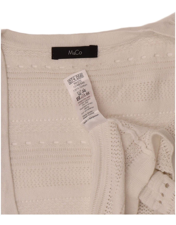M&Co Cardigan ouvert à manches courtes pour femme UK 12 Blanc moyen