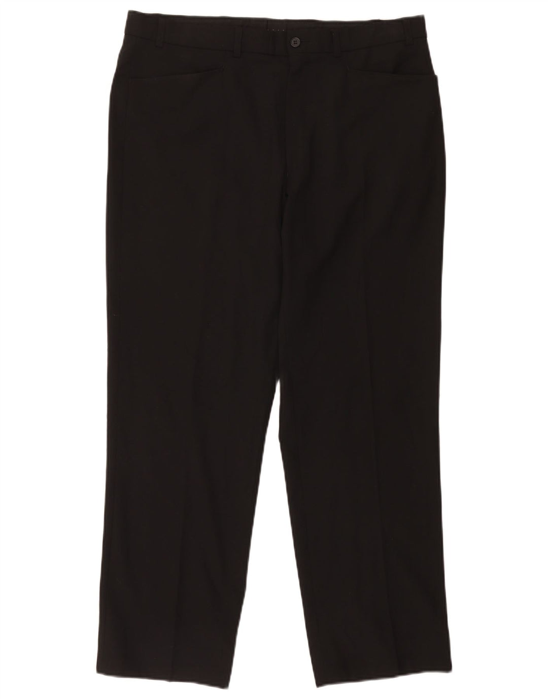Marks & Spencer Pantalon décontracté droit pour homme W36 L29 Noir Polyester