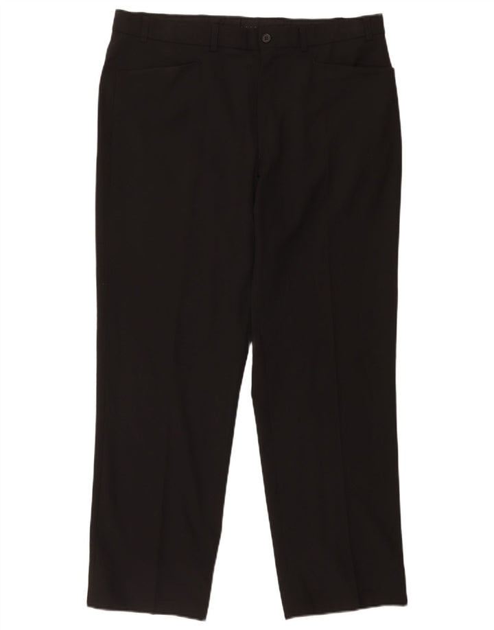 Marks & Spencer Pantalon décontracté droit pour homme W36 L29 Noir Polyester