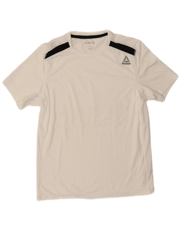 Reebok T-Shirt Homme Haut Large Blanc Colorblock Polyester
