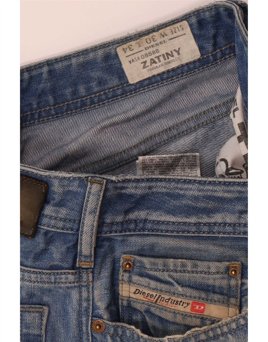 Diesel Jean Bootcut Zatiny Regular Homme W30 L30 Bleu Coton