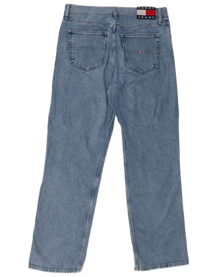 TOMMY HILFIGER Jean Droit Taille Mi-Haute Homme W31 L32 Bleu Coton