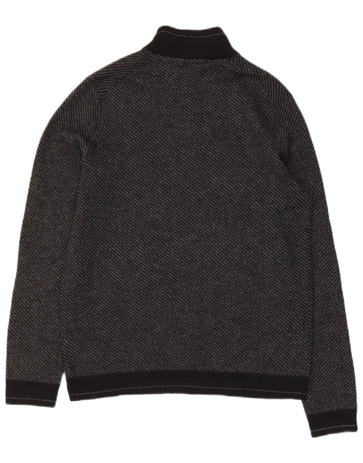 Ted Baker Pull à col zippé pour femme Taille 4 Grande laine grise