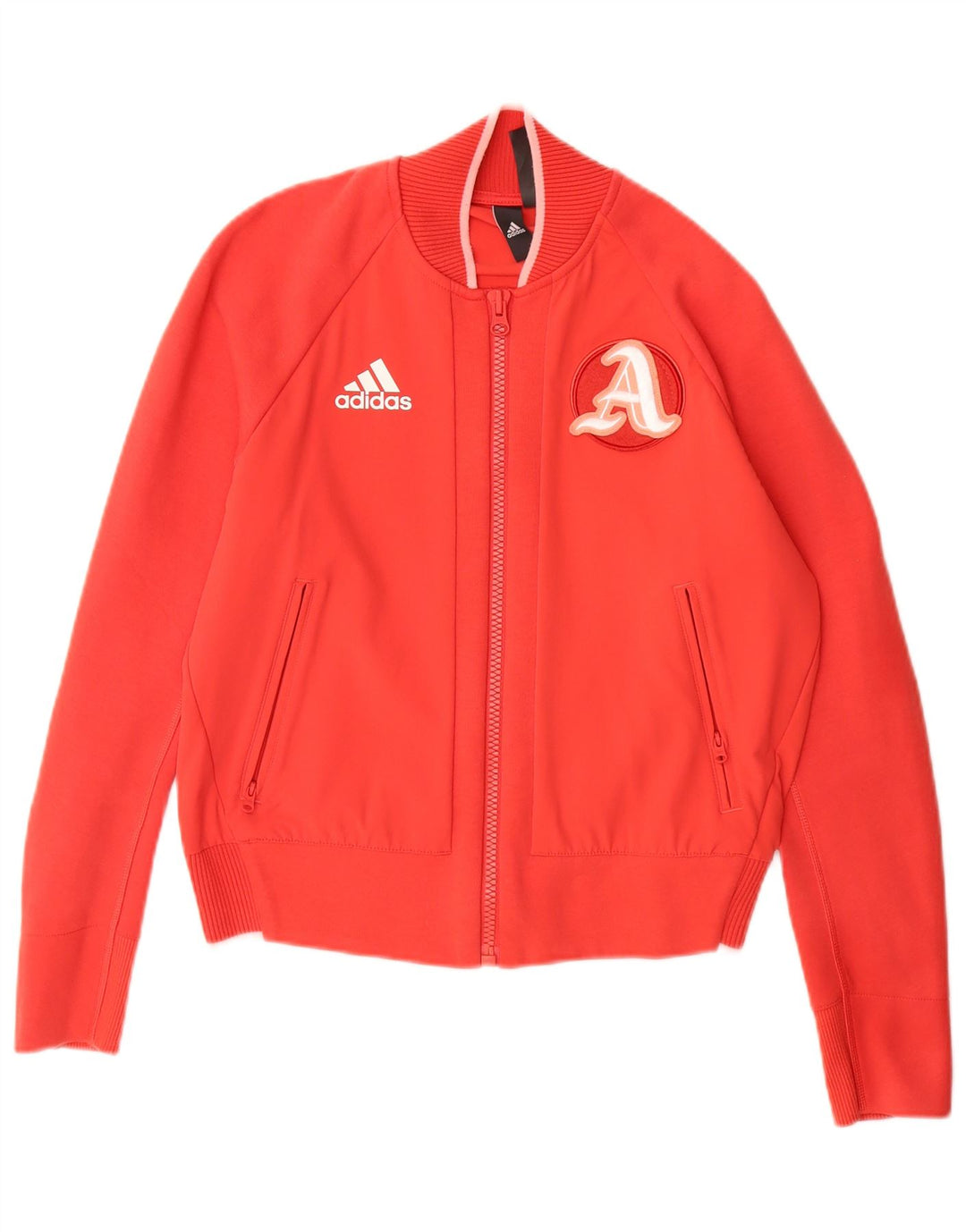 ADIDAS Veste de survêtement pour femme UK 8/10 Petit nylon color block rouge