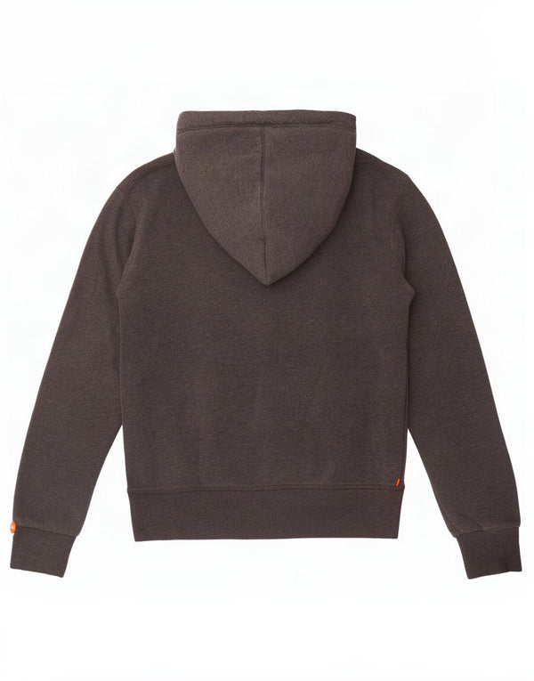 Superdry Pull à capuche graphique pour femme UK 12 Gris moyen Coton