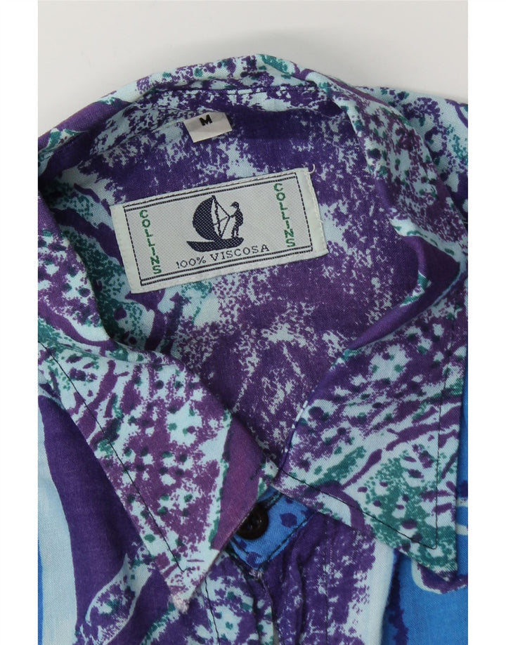 Collins Chemise à Manches Courtes Homme Bleu Moyen Paisley Viscose