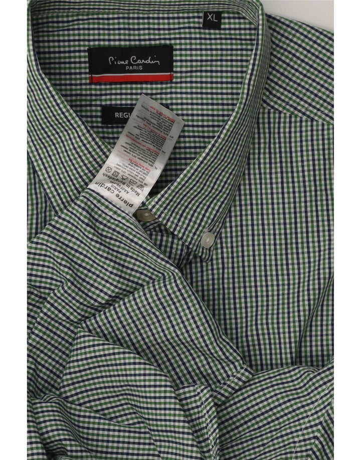 Pierre Cardin Chemise Regular Fit Homme XL Vert Vichy Polyester