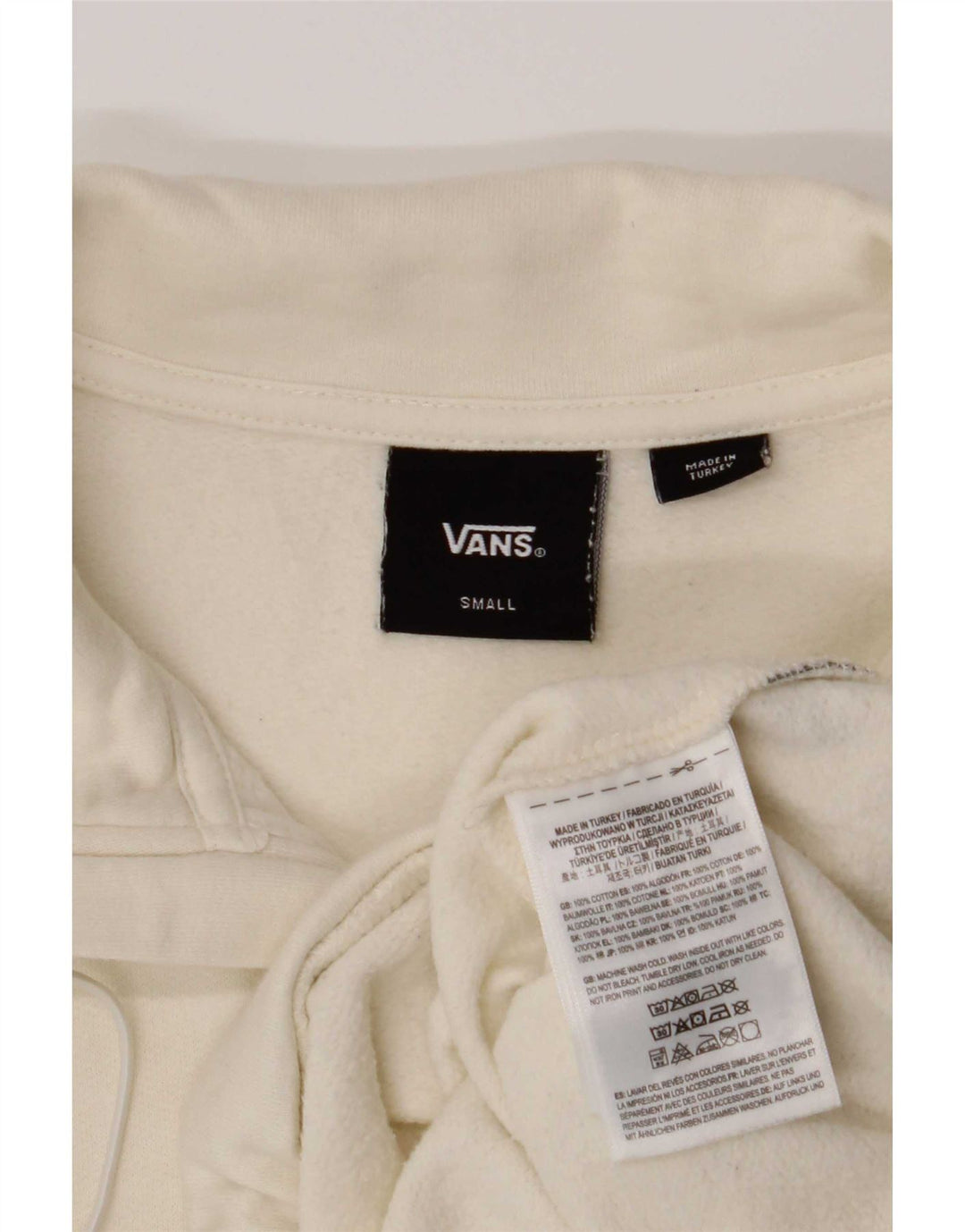 Vans Sweat-shirt surdimensionné à col zippé pour femme UK 10 Small Off White