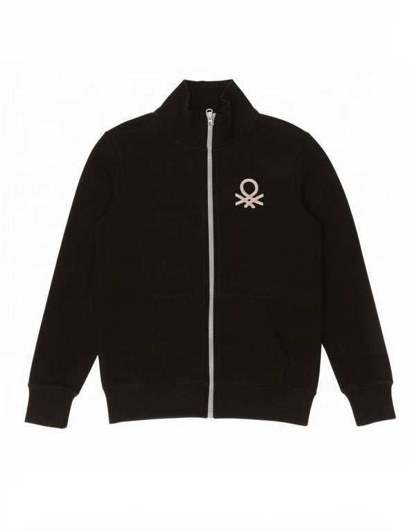 Benetton Veste de survêtement graphique pour garçon 11-12 ans 2XL Noir Coton